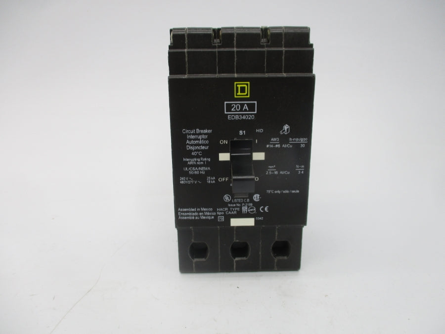 SQUARE D EDB34020 SER. 3 480/277V 20A NSMP