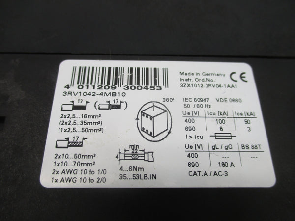 SIEMENS 3RV1042-4MB10 690V 80-100A NSMP