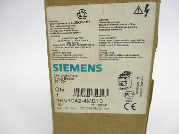 SIEMENS 3RV1042-4MB10 690V 80-100A NSMP