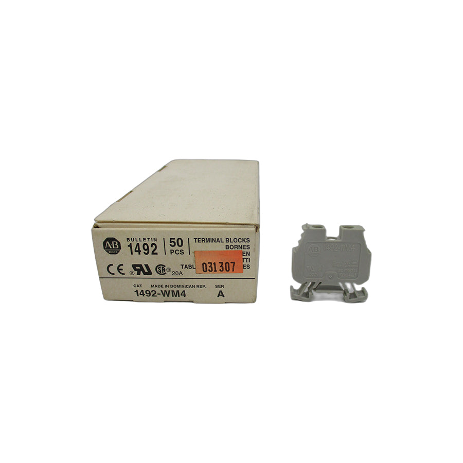 ALLEN BRADLEY 1492-WM4 SER. A 500V 20A (PKG OF 50) (WH) NSMP