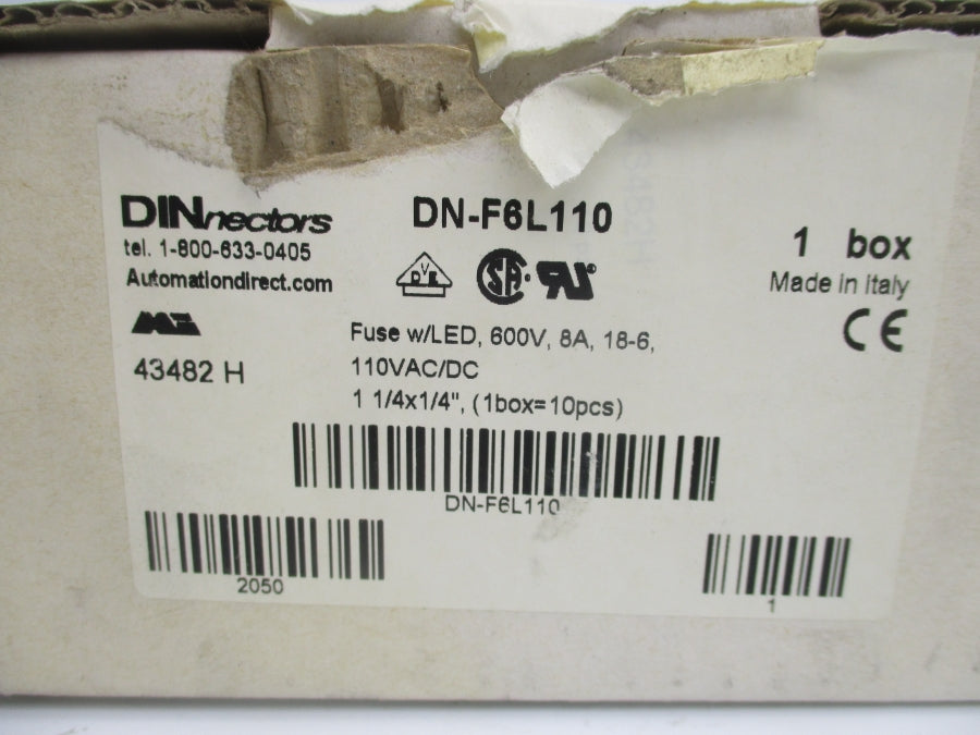 AUTOMATION DIRECT DN-F6L110 600V 8A (PKG OF 10) NSMP
