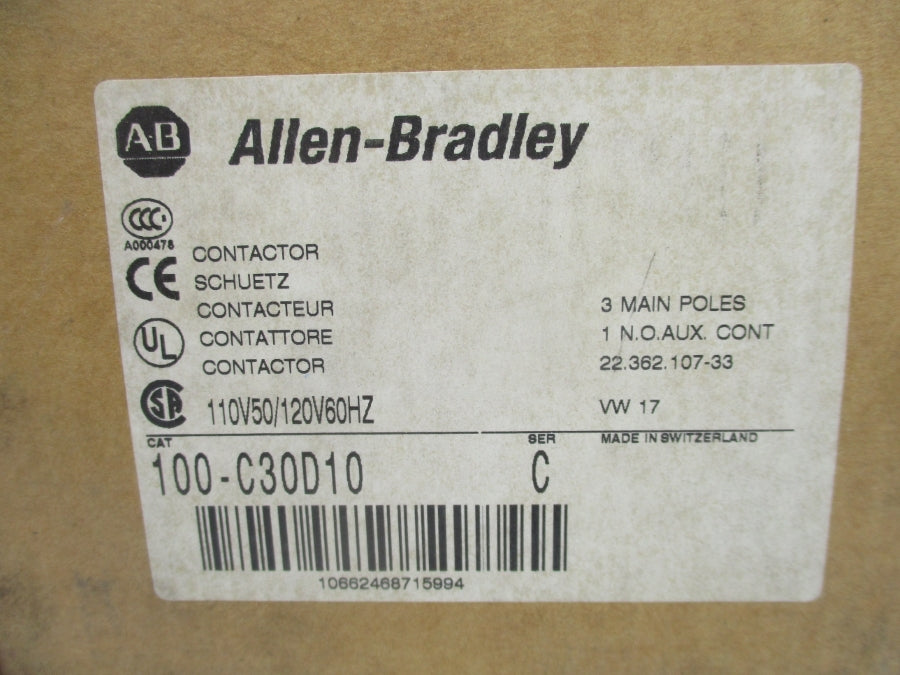 INDUSTRIAL SPARE PART 100-C30D10 SER. C 110/120V (BR/WH) NSMP