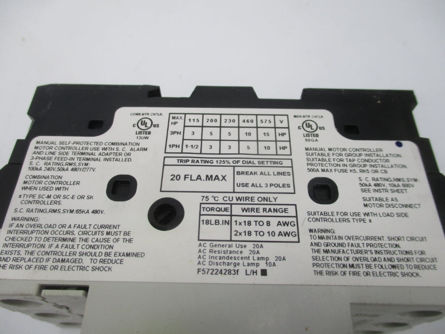FUJI ELECTRIC BM3RHB-020 115-575V 14-20A NSMP