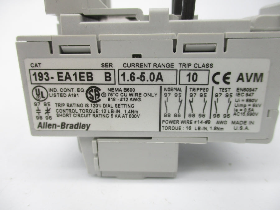 INDUSTRIAL SPARE PART 193-EA1EB SER. B 690V 1.6-5.0A (BR/WH) NSMP
