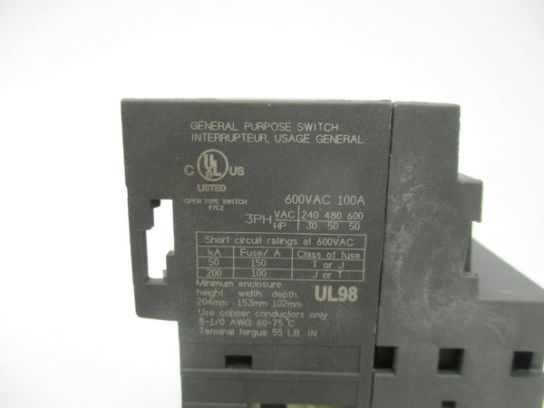 ABB 1SCA105004R1001 OT100F3 600VAC 100A NSMP