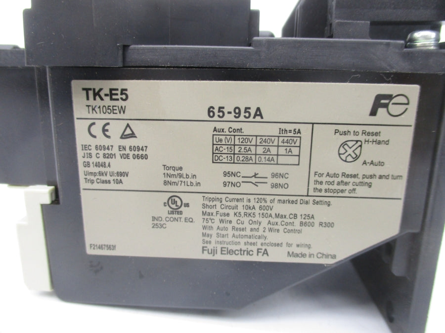 FUJI ELECTRIC TK-E5 TK105EW-M 120-440V 65-95A NSMP
