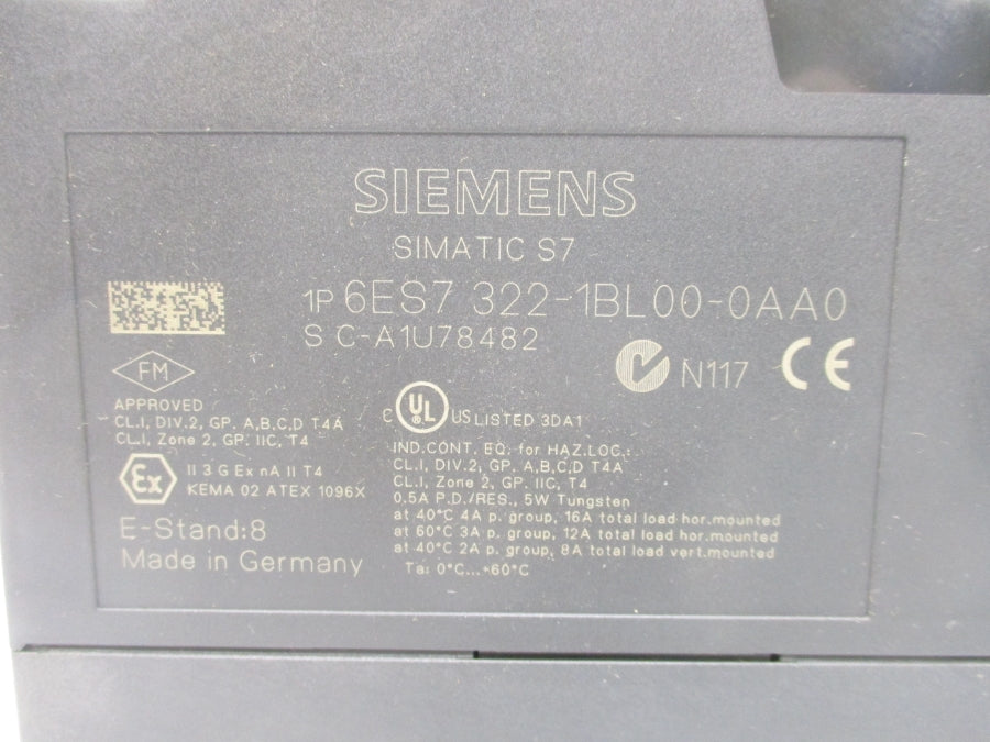 SIEMENS 6ES7322-1BL00-0AA0 24VDC 0.5A NSMP