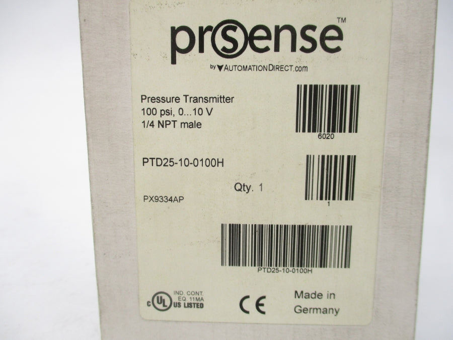PROSENSE PTD25-10-0100H 0-10V 100PSI 1/4" NSMP