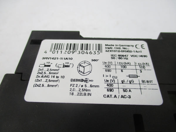 SIEMENS 3RV1421-1HA10 690V 5.5-8A NSMP