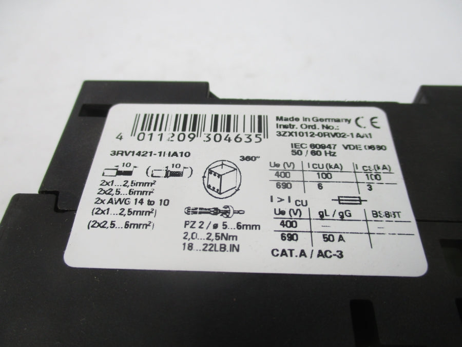 SIEMENS 3RV1421-1HA10 690V 5.5-8A NSMP