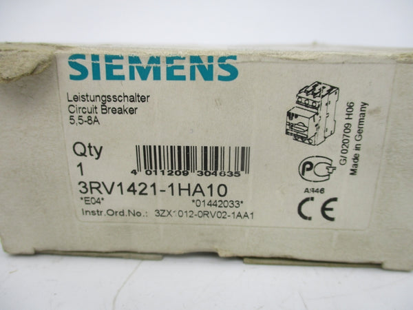 SIEMENS 3RV1421-1HA10 690V 5.5-8A NSMP