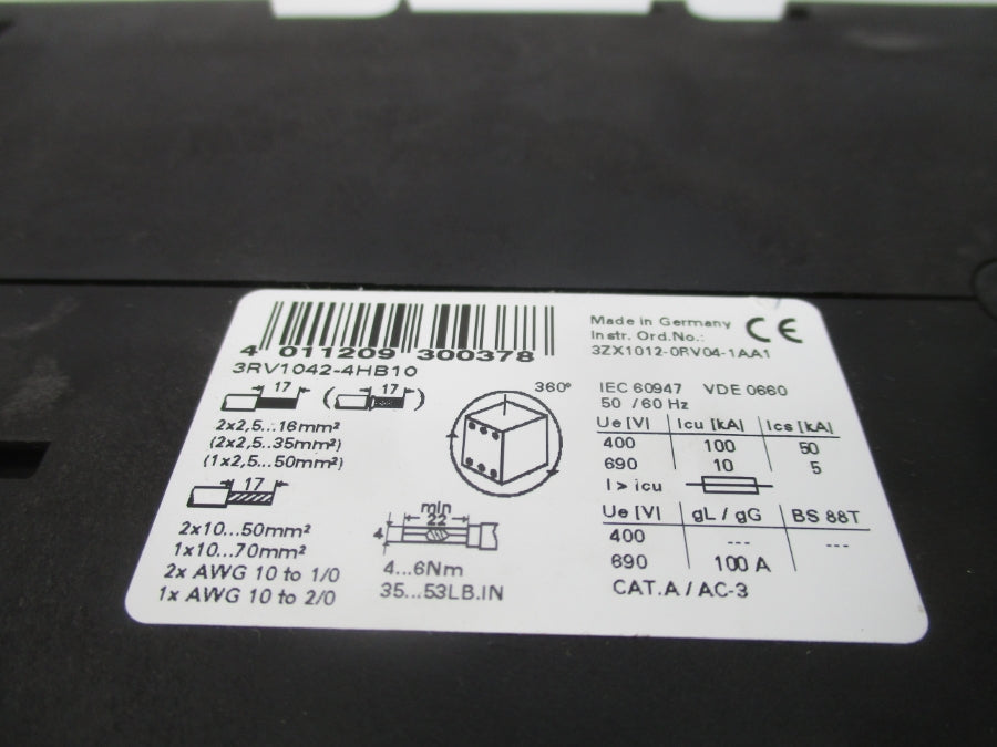 SIEMENS 3RV1042-4HB10 690V 36-50A NSMP