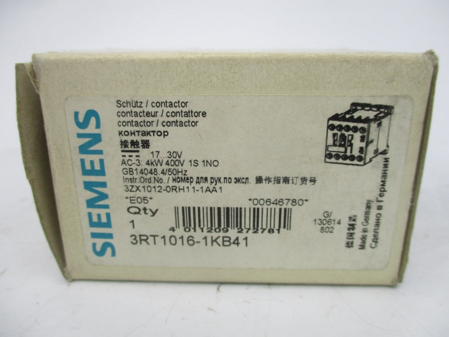 SIEMENS 3RT1016-1KB41 17-30VDC NSMP