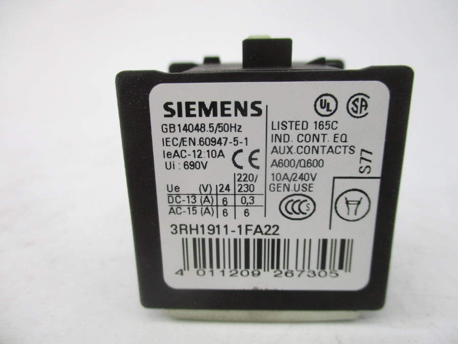 SIEMENS 3RH1911-1FA22 240V 10A NSMP