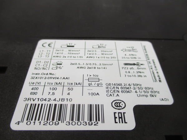 SIEMENS 3RV1042-4JB10 690V 45-63A NSMP