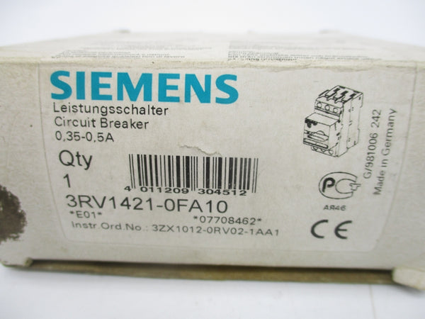 SIEMENS 3RV1421-0FA10 600V 0.35-0.5A NSMP