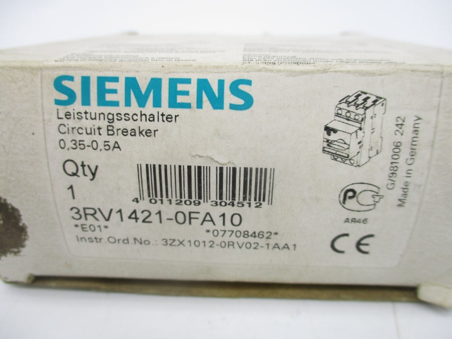 SIEMENS 3RV1421-0FA10 600V 0.35-0.5A NSMP