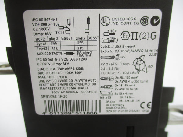 SIEMENS 3RB1056-1FG0 690V 50-200A NSMP