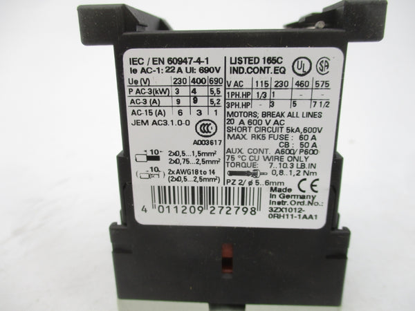 SIEMENS 3RT1016-1KB42 600VAC NSMP