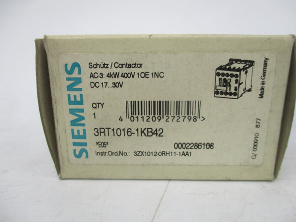 SIEMENS 3RT1016-1KB42 600VAC NSMP