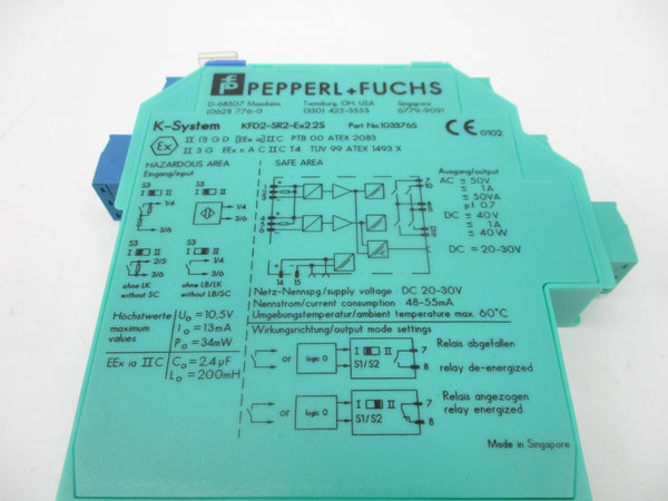 PEPPERL+FUCHS KFD2-SR2-EX2.2S 103376S 50VAC 1A NSMP