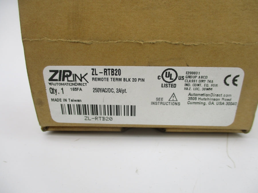 AUTOMATION DIRECT ZL-RTB20 250VAC/DC 2A NSMP