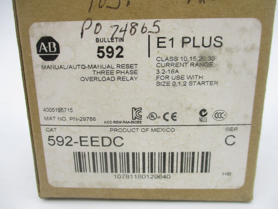 INDUSTRIAL SPARE PART 592-EEDC SER. C 600V 3.2-16A (BR/WH) NSMP