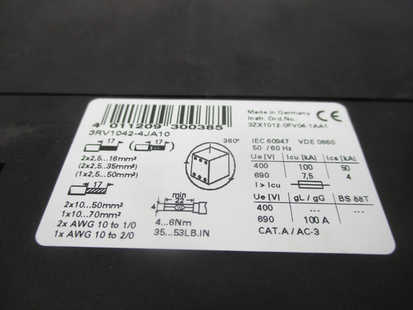 SIEMENS 3RV1042-4JA10 690V 45-63A NSMP