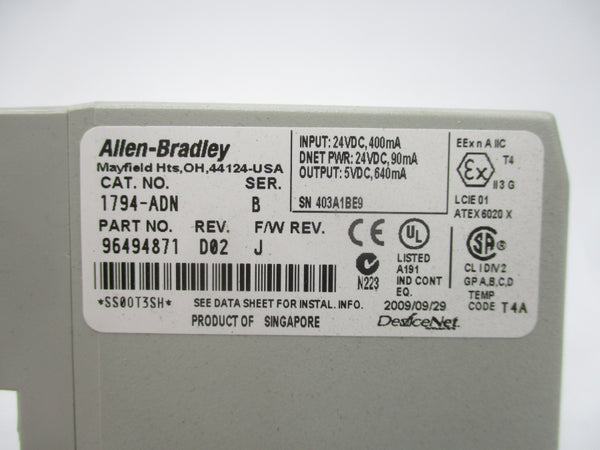 INDUSTRIAL SPARE PART 1794ADN SER. B F/W J 24VDC REV. D02 NSMP