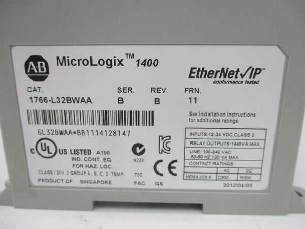 INDUSTRIAL SPARE PART 1766-L32BWAA SER. B F/W 11 12-24VDC REV. B NSMP