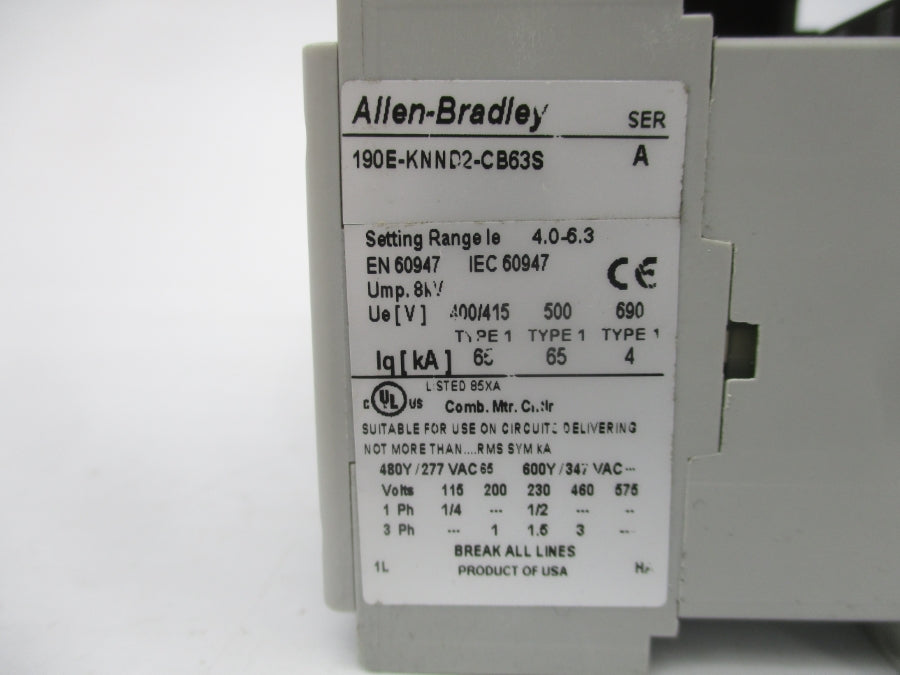 INDUSTRIAL SPARE PART 190E-KNND2-CB63S SER. A 110/120V (BR/WH) NSMP