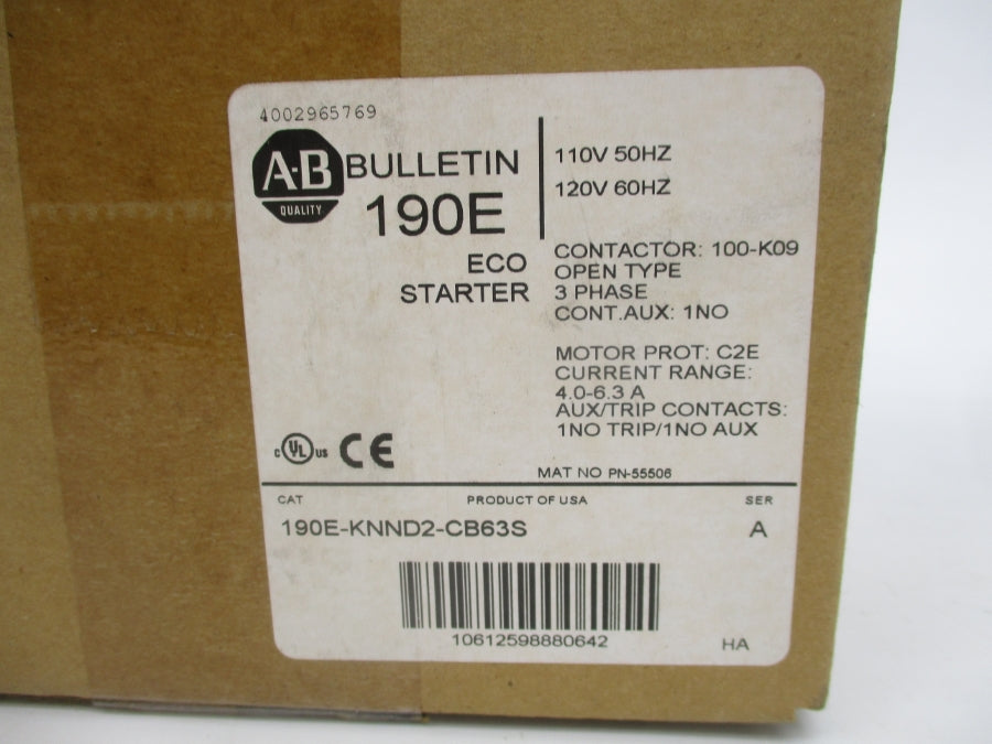 INDUSTRIAL SPARE PART 190E-KNND2-CB63S SER. A 110/120V (BR/WH) NSMP