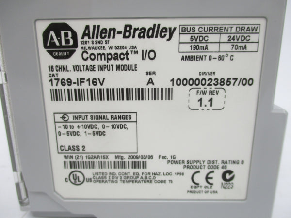 INDUSTRIAL SPARE PART 1769-IF16V SER. A F/W 1.1 24VDC NSMP