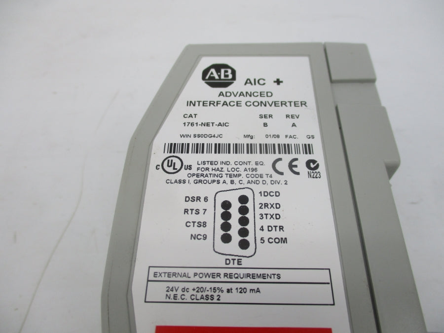 INDUSTRIAL SPARE PART 1761-NET-AIC SER. B 24VDC REV. A NSMP