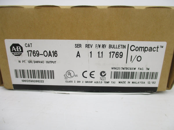 INDUSTRIAL SPARE PART 1769-OA16 SER. A F/W 1.1 24VDC REV. 1 NSMP