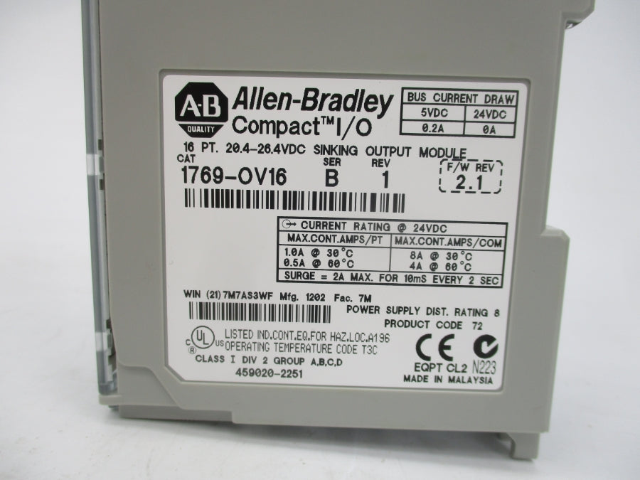 INDUSTRIAL SPARE PART 1769-OV16 SER. B F/W 2.1 24VDC REV. 1 NSMP
