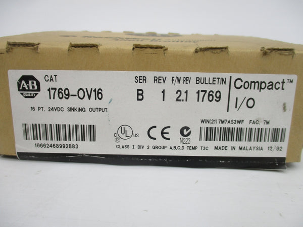 INDUSTRIAL SPARE PART 1769-OV16 SER. B F/W 2.1 24VDC REV. 1 NSMP