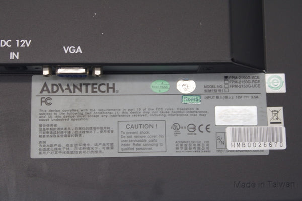 ADVANTECH FPM-2150G-XCE 12V 3.5A UNMP