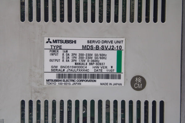 MITSUBISHI MDS-B-SVJ2-10 200-230V 8.0-0.3A (AS PICTURED) UNMP