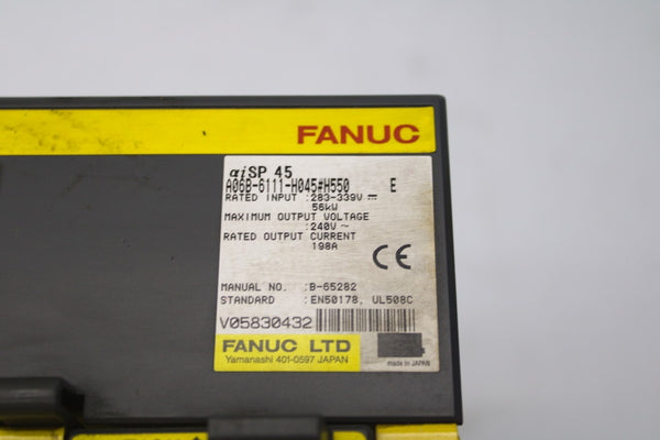 FANUC A06B-6111-H045#H550 283-339V 198A UNMP