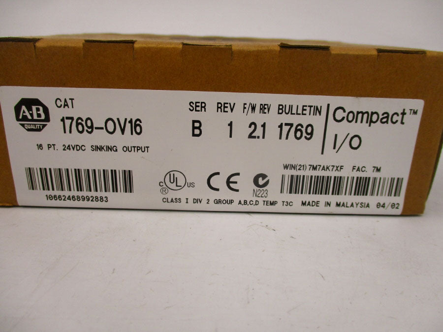 INDUSTRIAL SPARE PART 1769-OV16 SER. B F/W 2.1 24VDC REV. 1 DATE: 2002 NSFS