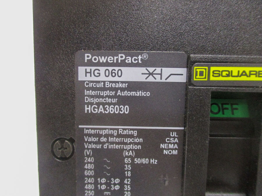 SQUARE D HGA36030 600V 30A NSNP