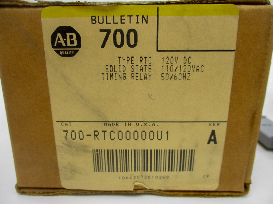 INDUSTRIAL SPARE PART 700-RTC00000U1 SER. A 110/120VAC 30A .05S-64M (BR/YL) NSMP