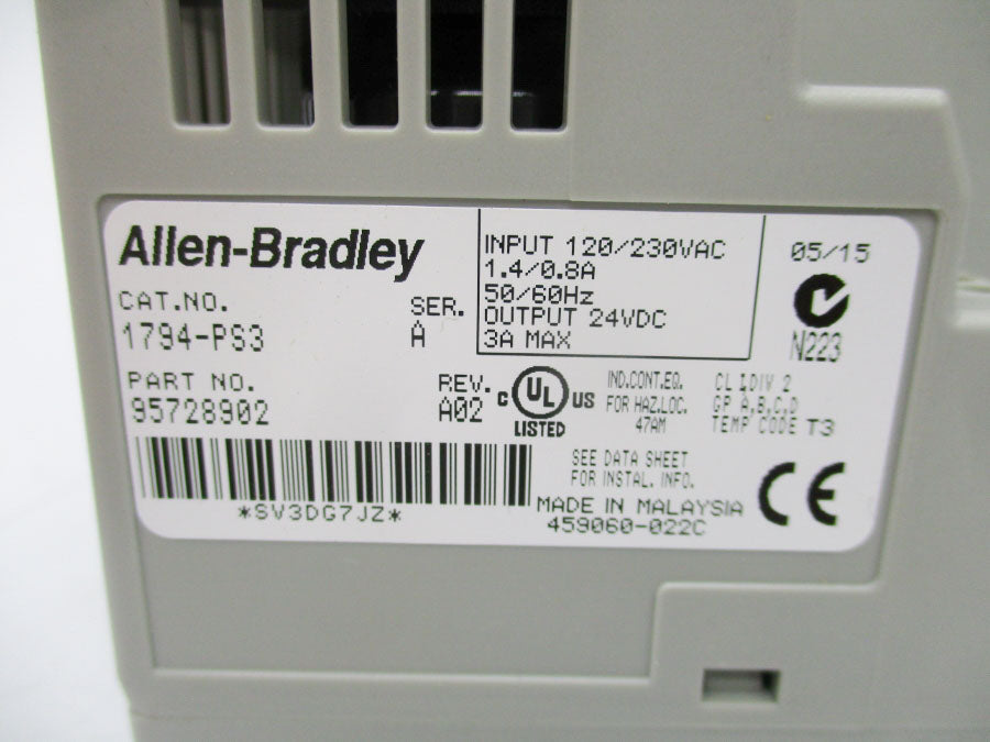 INDUSTRIAL SPARE PART 1794-PS3 SER. A 120/230VAC 1.4/0.8A REV. A02 NSMP