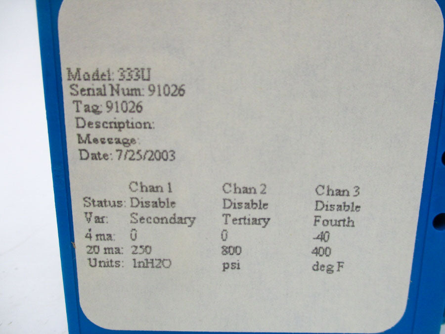 ROSEMOUNT 333UC2N307 42.4VDC NSNP