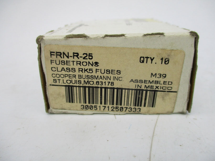 BUSSMANN FRN-R-25 250VAC 25A (PKG OF 10) (WH/BK) NSMP
