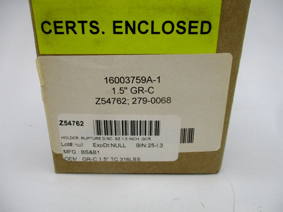 BS&B 16003759A-1 GD-0-0014-011 NSMP