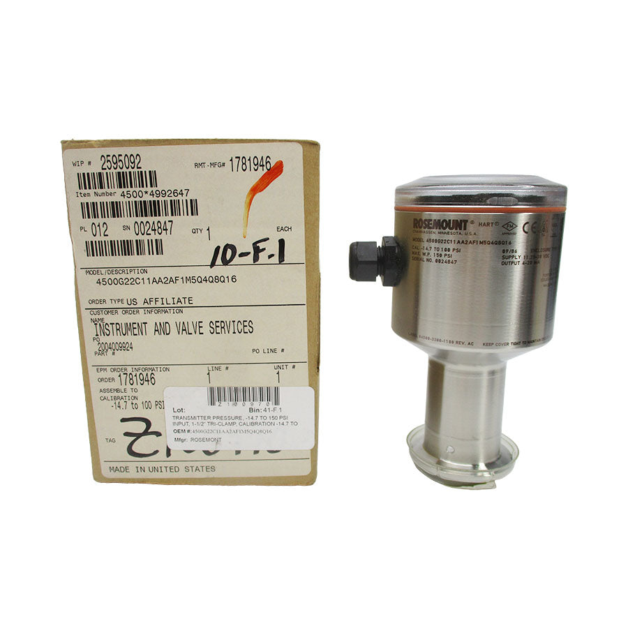 ROSEMOUNT 4500G22C11AA2AF1M5Q4Q8Q16 11.25-30VDC -14.7-100PSI NSMP