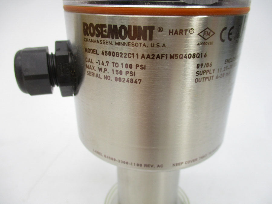 ROSEMOUNT 4500G22C11AA2AF1M5Q4Q8Q16 11.25-30VDC -14.7-100PSI NSMP