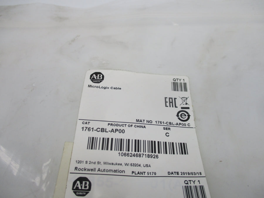 INDUSTRIAL SPARE PART 1761-CBL-AP00 SER. C NSMP